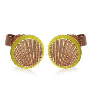 Rose Gold  Yellow Enamel Earrings